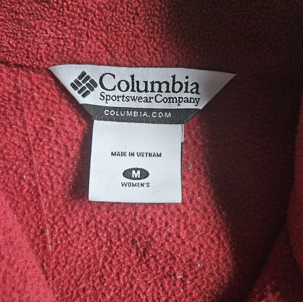 Dark Red Women's Columbia Fleece Jacket - Picture 4 of 6